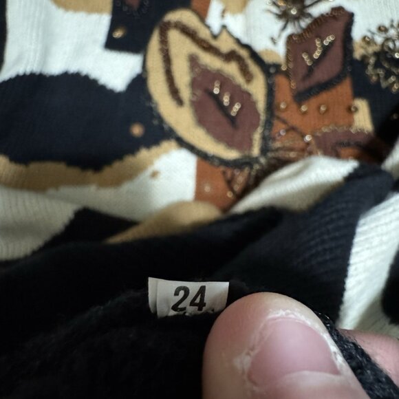 IB Diffusion Women Size Large Knitted Sweater Embellished Beaded Holiday Vintage - Picture 11 of 12